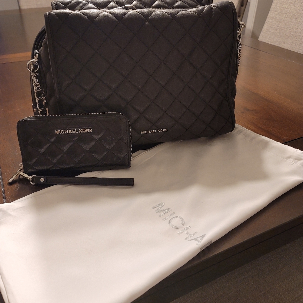 Micheal Kors Rachel XL Satchel, Wallet $ Dustbag